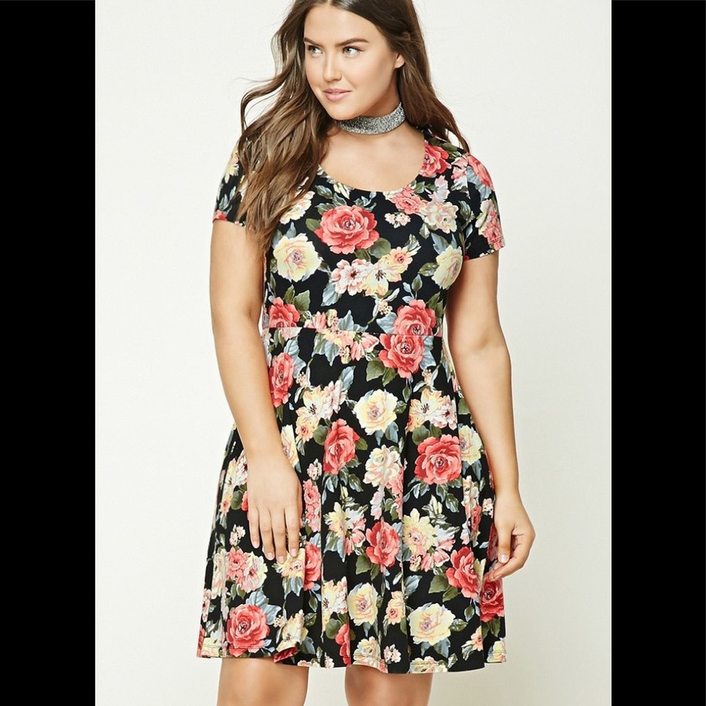 3/$30 Floral Fit and Flare Skater Dress